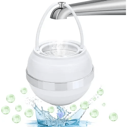 Bath Ball Filter-Bathtub Water Filter Removes Hundreds of Contaminants for Softer, Smoother Skin | 2,500 Gallons of Filtration | BPA Free