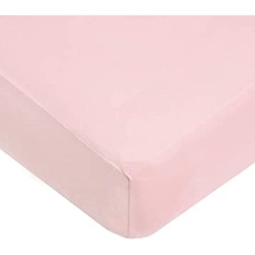 American Baby Company 100% Natural Cotton Fitted Crib Sheet 52" x 28" - Soft, Breathable, Hypoallergenic & Gentle Toddler Bed Sheet, Baby Pink, Neutral for Boys & Girls