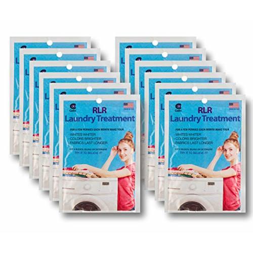 RLR Natural Laundry Detergent Powder – Whitens, Brightens, Refreshes Baby Cloth Diaper Detergent, Musty Towels, Workout Clothes - Non-toxic, Fragrance-Free For Sensitive Skin (Pack of 12)