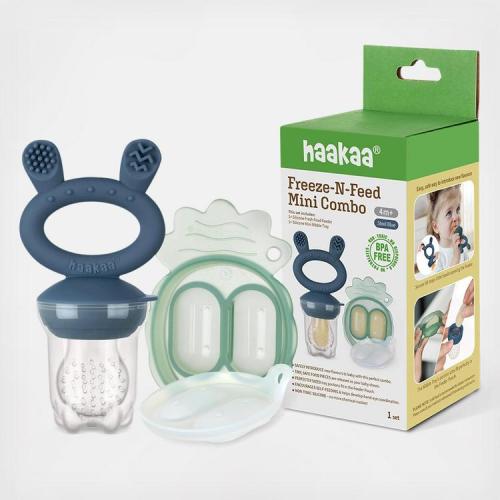 Haakaa, 2-Piece Mini Freeze-N-Feed Set, Steel Blue
