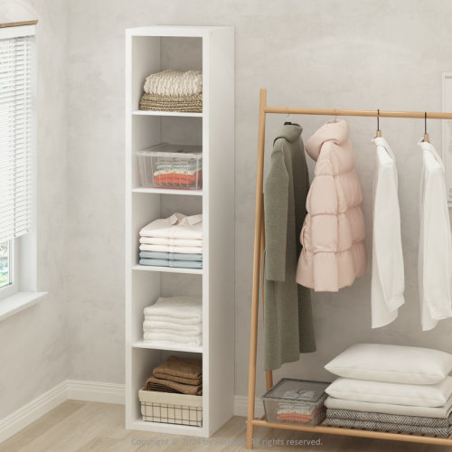 Ebern Designs Harnek Open Back Multipurpose Clothing & Closet Storage Organizer Shelf, 3-Cube, White & Reviews | Wayfair
