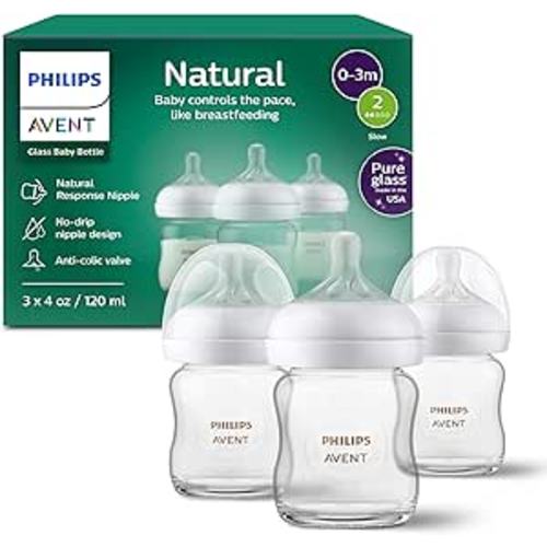 Philips Avent Natural Glass Baby Bottles, 4oz