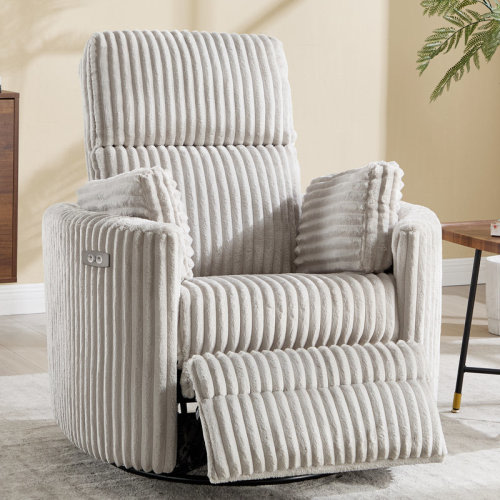 Mercer41 Elegant Swivel Rocker Power Recliner With Customizable Cushions For Maximum Comfort | Wayfair
