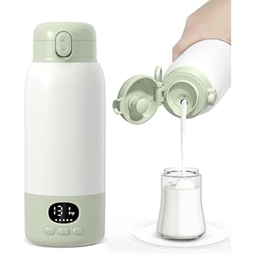 Portable Bottle Warmer 17oz Large Capacity Bottle Warmer for Travel, Fast Heating for Breast Milk Formula and Milk, Suitable for Baby Outdoor Airplane and Car Green5