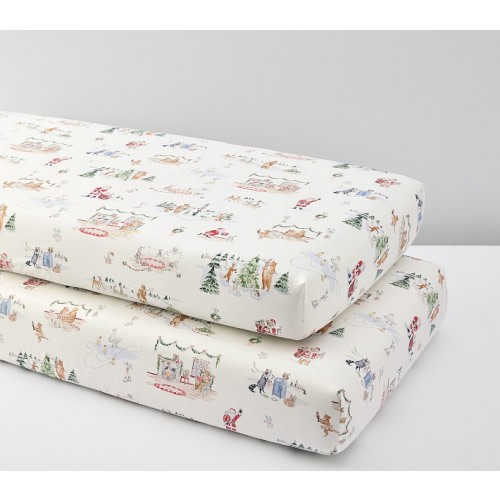 Riley Sheehey Holiday Organic Crib Fitted Sheet