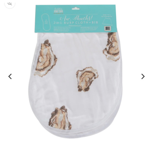 Baby Burp Cloth & Bib Combo: Aw Shucks! Oyster - Shop Now – Little Hometown