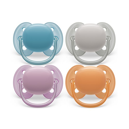 Avent Ultra Soft Soother Plain 2 Pack 6-18 Months Assorted