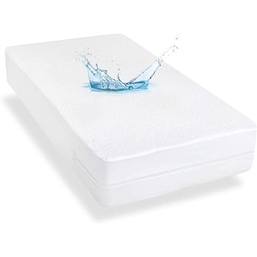 Zippered Crib Mattress Protector with Ultra Soft Terry Surface, 6-Side Waterproof Mattress Encasement, Dustproof, Durable Zipper, Noiseless, for Standard Crib Size Mattress 28'' X 52"X5" - 5 Inches