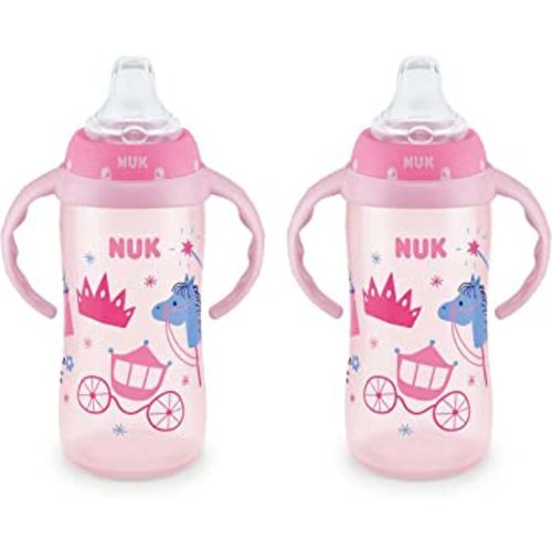 NUK Learner Cup, 10 oz, 8+ Months, 2 Count – BPA Free, Spill Proof Sippy Cup