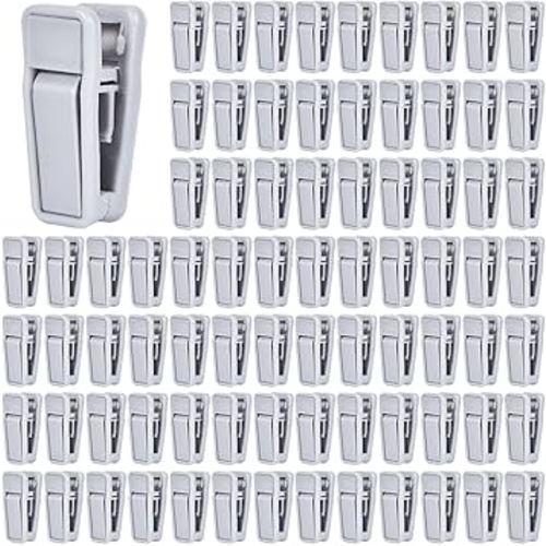 80 Pcs Plastic Baby Hanger Clips Slim-line Finger Clips Set for Clothes Hanger Velvet Hanger (Grey)