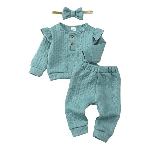 Mioglrie Toddler Baby Girl Clothes Fall Winter Sweatsuit Newborn Sweatshirt Sweat Pant Sets Outfits Infant Girls Clothing