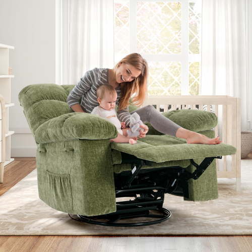 Swivel Accent Chair,360°Swivel Rocker Chair,Swivel Rocking Recliner Chair Comfortable Deep Seat for Relaxation,Upholstered Glider Nursery Chair for Living Room,Bedroom & Nursery