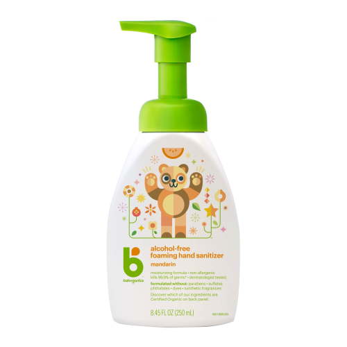 Babyganics Alcohol-Free Foaming Hand Sanitizer, Pump Bottle, Mandarin, 8.45 oz