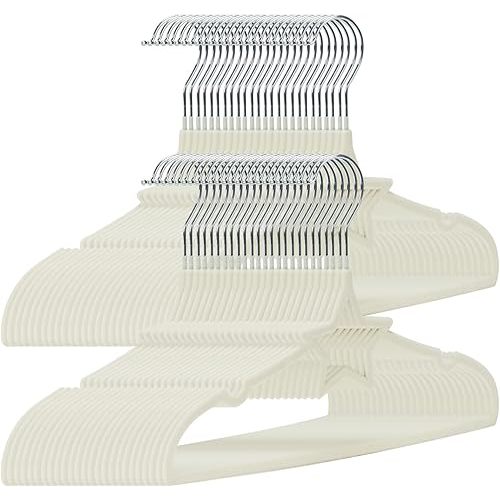 GoodtoU Baby Hangers, 50 Pack Kids Velvet Hangers for Closet Baby Felt Hanger for Toddler Infant Nursery Child Small Children (White, 12.8 x 8.54 inches)
