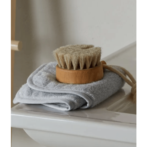 Organic Baby Washcloth in colors Sky & White