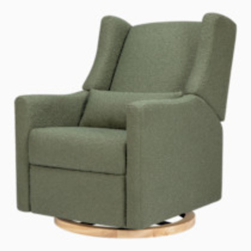 babyletto Kiwi Electronic Recliner and Swivel Glider - Olive Boucle With Light Base