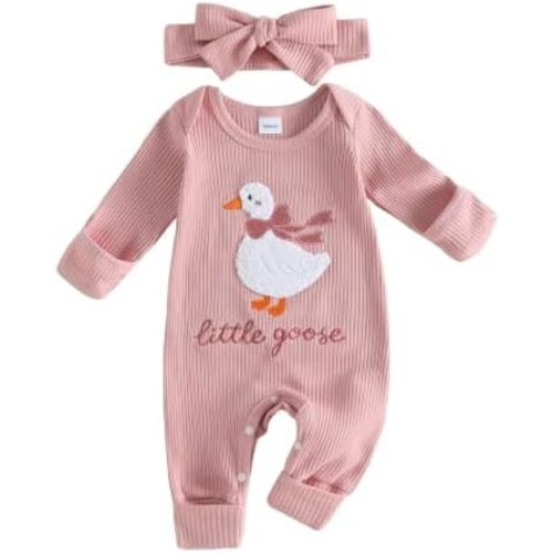 Newborn Baby Girl Goose Outfit Silly Goose Jumpsuit Fall Romper