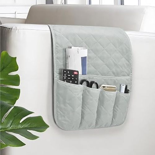 Armchair Caddy for Recliner, Non Slip Sofa Arm Organizer, Sage Gray