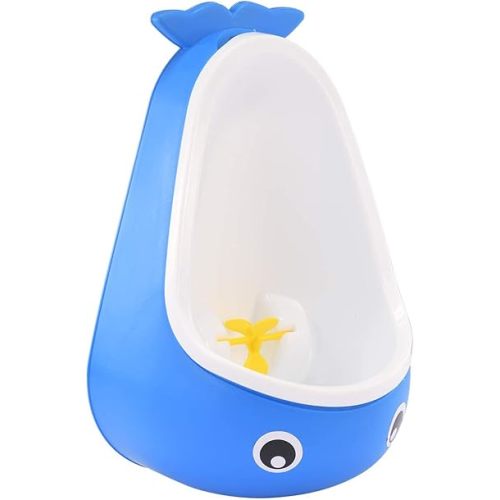 Whale Potty Training Urinal for Boys with Funny Aiming Target , Toddler Boy Toilet Pee Trainer - Blue