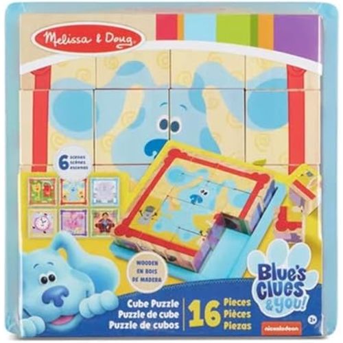 Melissa & Doug Blue's Clues & You! Wooden Cube Puzzle (16 Pieces)