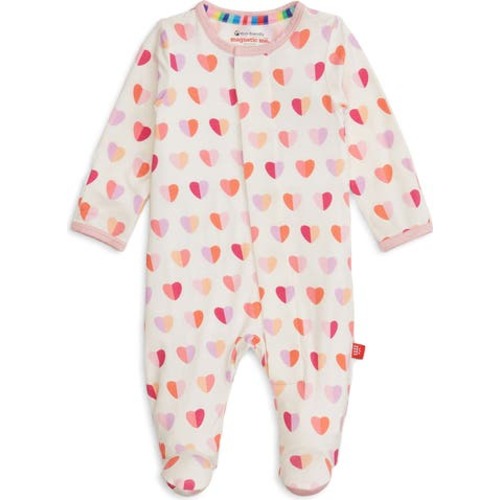 Magnetic Me - Pink Hearts Footie, 6-9M