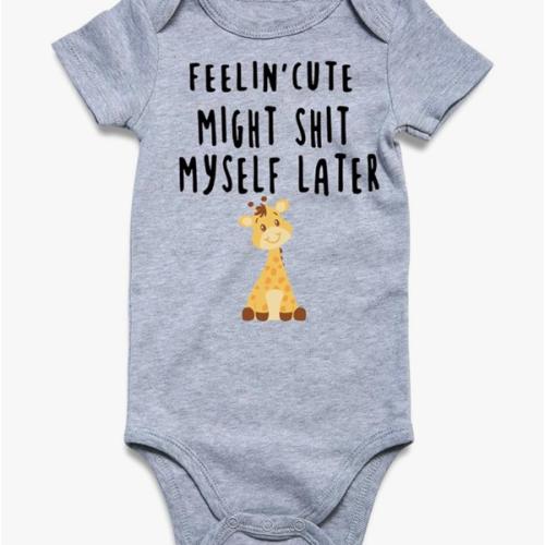 Funnycokid Baby Boys Girls Bodysuit Funny Newborn Romper Short Sleeve Infant Neutral Outfits 0-12 Months