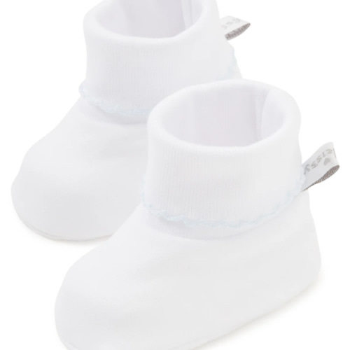 White/Blue Kissy Basics Booties