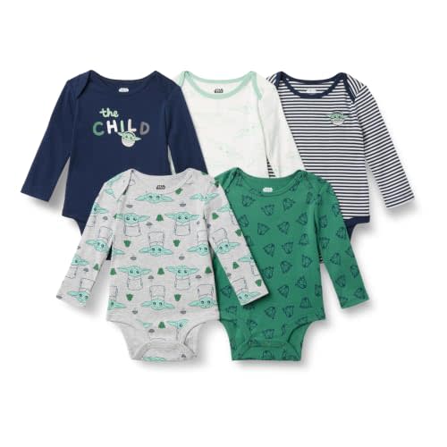 Amazon Essentials Disney | Marvel | Star Wars Unisex Babies' Long-Sleeve Bodysuits