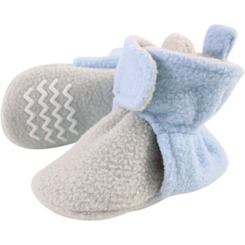 Hudson Baby Unisex Cozy Fleece Booties, Heather Gray, 0-6 Months