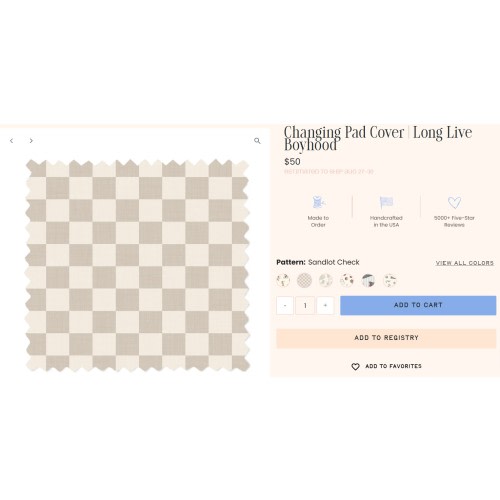 Changing Pad Cover | Long Live Boyhood