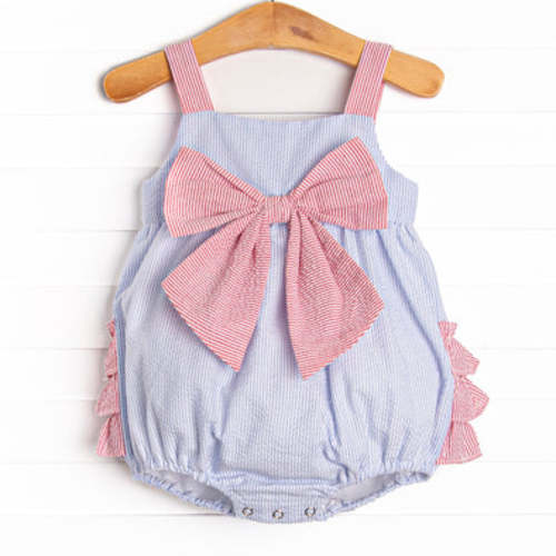 Red, White, and Blue Bubble, Blue Seersucker – Stitchy Fish