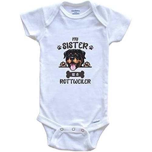 My Sister is A Rottweiler Cute Dog Breed Baby Bodysuit