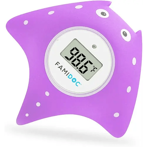 Famidoc Baby Bath Thermometer with Room Thermometer New Upgraded Sensor Technology for Baby Bath Tub Floating Toy Thermometer (Purple)