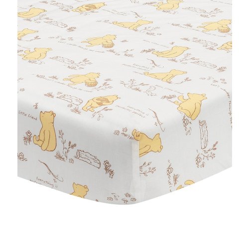 Lambs & Ivy Disney Baby Storytime Pooh Cotton Fitted Crib Sheet