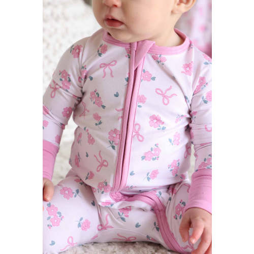 Ribbon & Roses Convertible Zip Romper | Pink