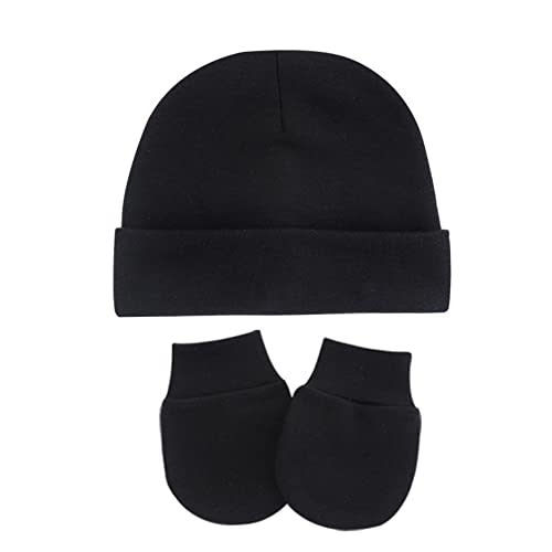 UTTPLL Newborn Hats Mittens Set Toddler Girls Boys Cotton Nursery Hospital Beanie No Scratch Gloves Unisex Baby Infant Caps