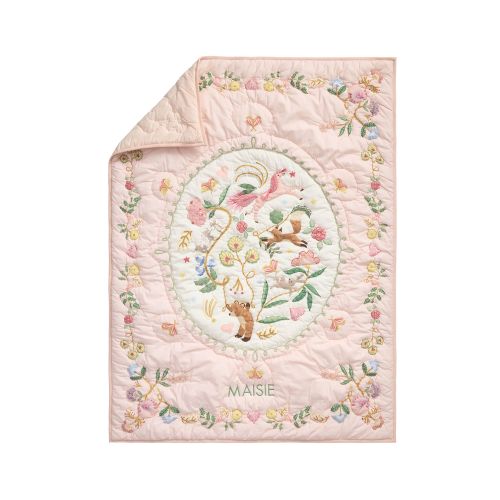 Storybook Friends Baby/Toddler Quilt ,36x50, Pink Multi
