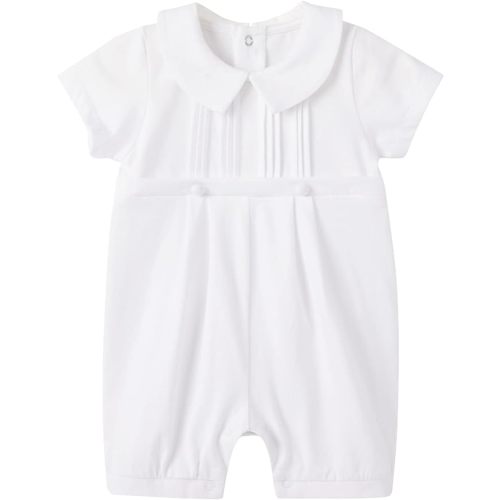pureborn Baby Boy Baptism Outfit Cotton Romper 0-24 Months