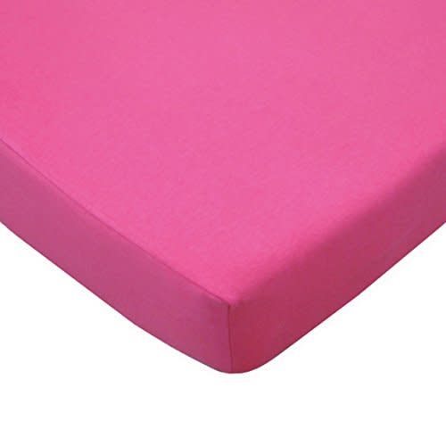 American Baby Company Supreme 100% Natural Cotton Fitted Crib Sheet 52" x 28", Enhanced Thickness for Soft, Breathable & Hypoallergenic Jersey Comfort, Fuschia, Neutral for Boys & Girls