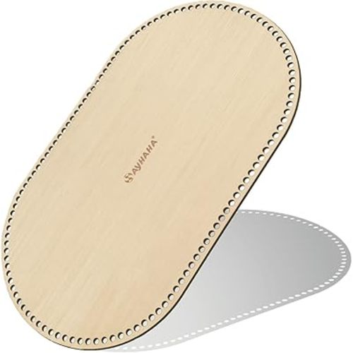 Large Moses Basket Wood Bottom 27.56 x 15.75 inches,Oval Natural Wood Base Shaper for DIY Crochet or Knitting Weaving Crafts Home Decoration (1PC)
