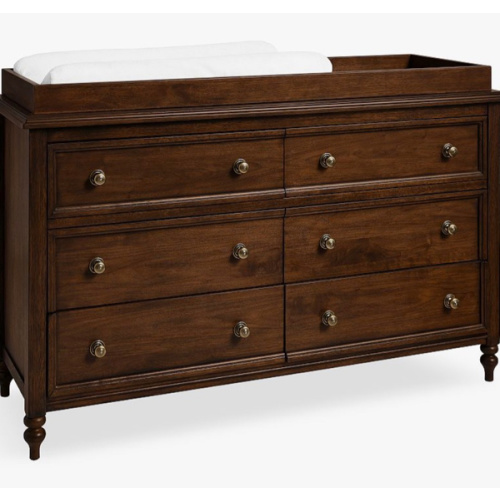 Chris Loves Julia Turned Wood 6-Drawer Dresser & Topper Set (56w x 19d")