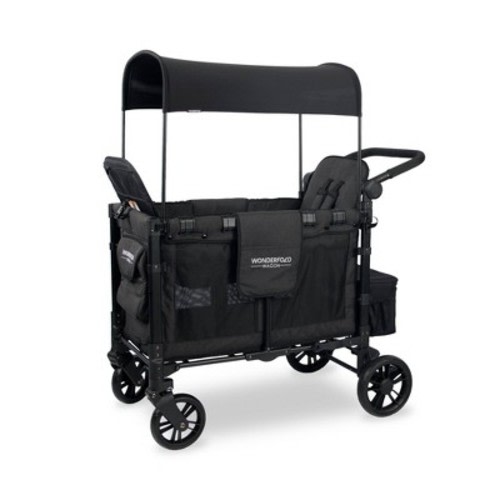 WONDERFOLD W2 Elite Double Folding Stroller Wagon - Black