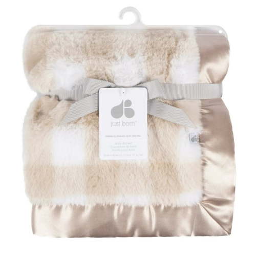 Gerber Just Born Baby Neutral Tan Plush Blanket