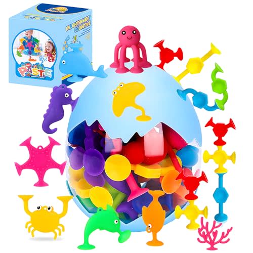 HYSZXUS Bath Toys - 27 PCS Suction Cup Toys Bathtub Toy Shower Toy for Kids Ages 4-8,Sensory Toys for 3 4 5 6 7 Year Old Boys Girls,Mold Free Bath Toy Travel Toy