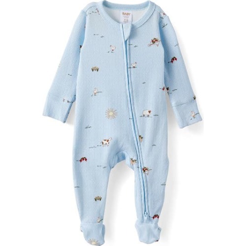 Littlie Organic Long Sleeve Zip All In One Romper, 0-3M
