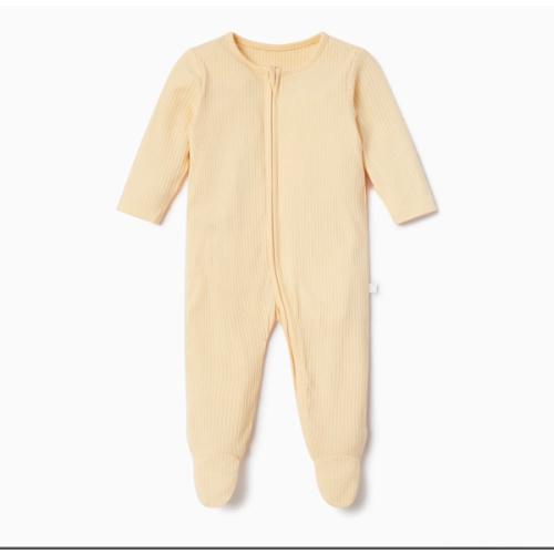 Ribbed Clever Zip Sleepsuit Ribbed Yellow / 3 - 6 M