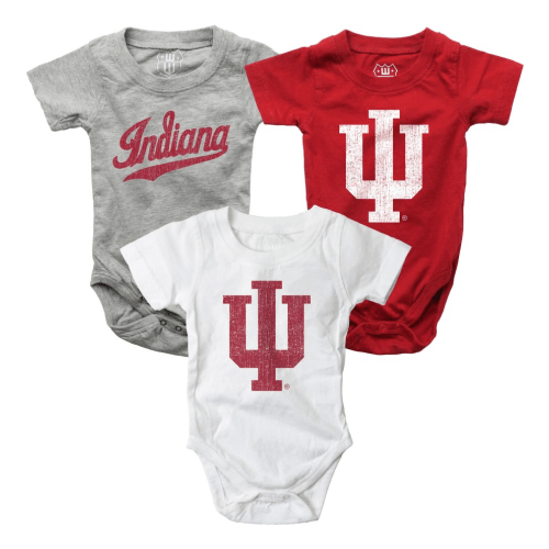 Indiana University Hoosiers Infant 3 Pack Bodysuit Set