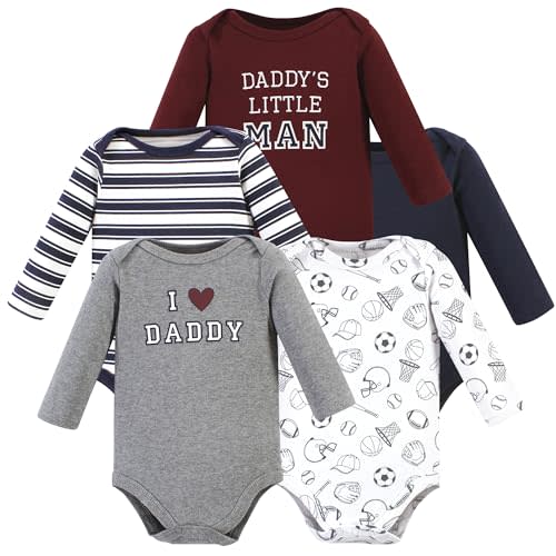 Hudson Baby baby-boys Cotton Long-sleeve Bodysuits 5-pack