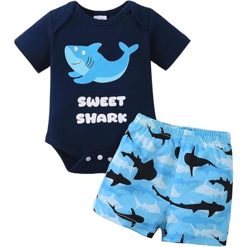 NZRVAWS Newborn Baby Boy Clothes Letter Printed Romper Shorts t Outfits Camo Clothing Set 0 3 6 9 12 Months