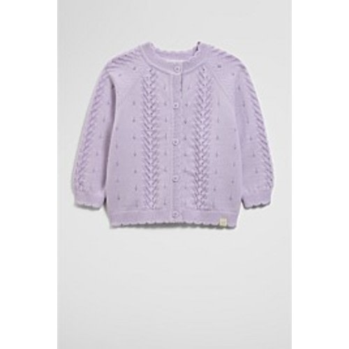Soft Lilac Organically Grown Cotton Cord Knit Cardigan - Knitwear | Country Road